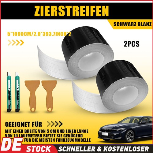 2stk 10m auto folie schwarz - 10m,